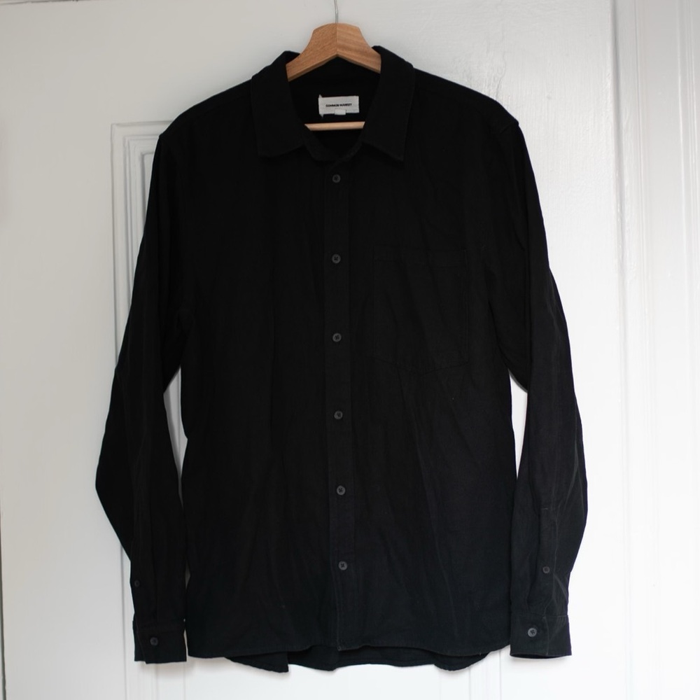 Common Market button down black shirt